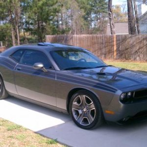 Brian waiting in the driveway, showered and ready to roll out!