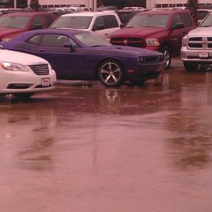 At Cowboy Dodge Silsbee Texas. Raining :(
