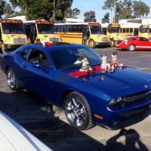 In line waiting for our turn to roll. Christmas parade 12-13-14 Inverness, Fl.
