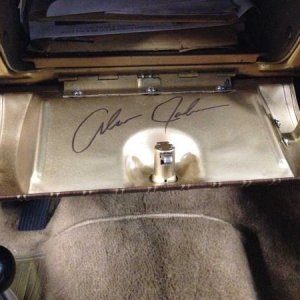 Alan Jackson Autographed my glove box.